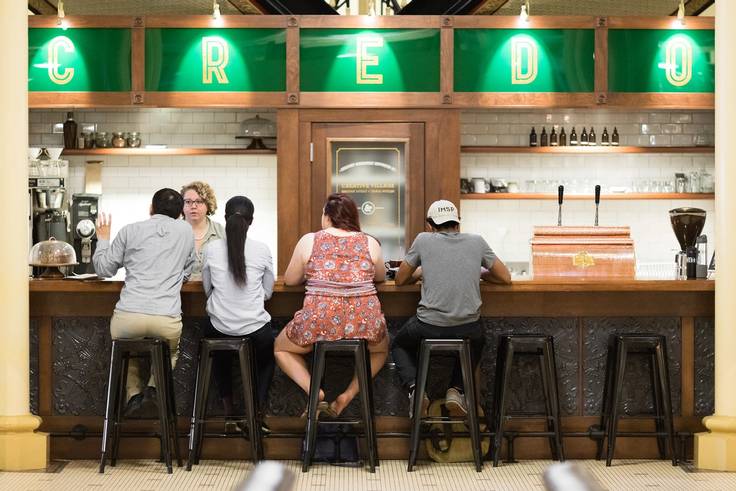 Students partner with local coffee shop, Downtown Credo, for their Global Economy class.