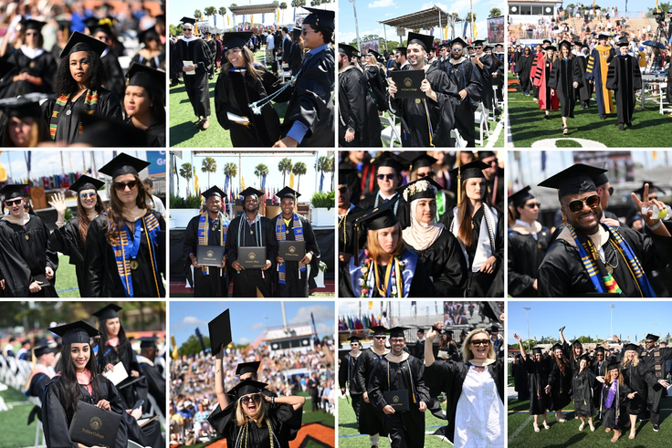 A collage of commencement photos