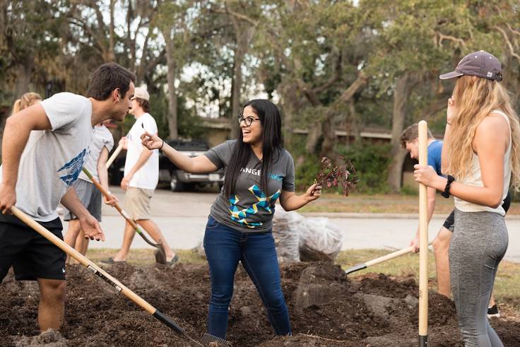 Social entrepreneurship professor Josie Balzac-Arroyo turning residential lawns into sustainable micro-farms.