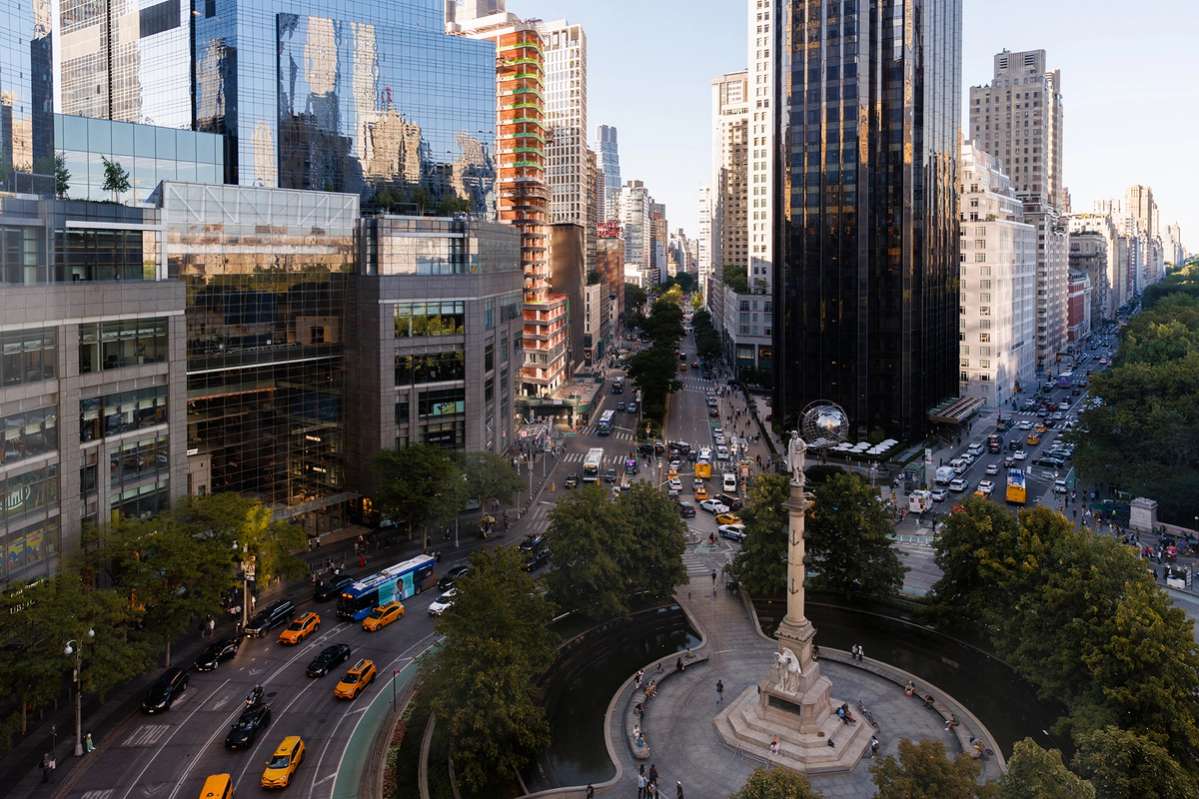 A view of Columbus Circle from Robert Restaurant.