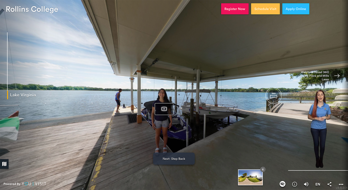 Lake Virginia stop on the Rollins Virtual Tour