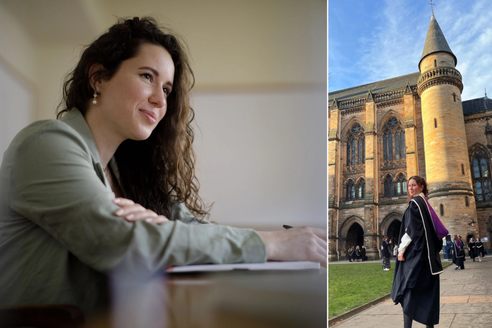 Katie Pearce graduating from the University of Glasgow.