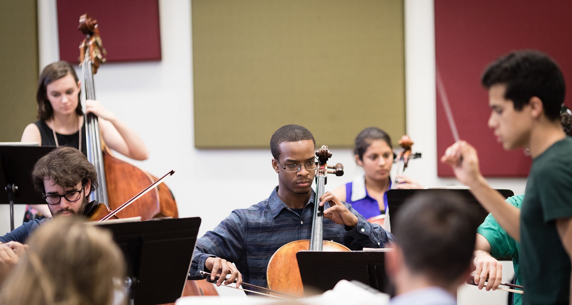 Rollins student orchestra practicing