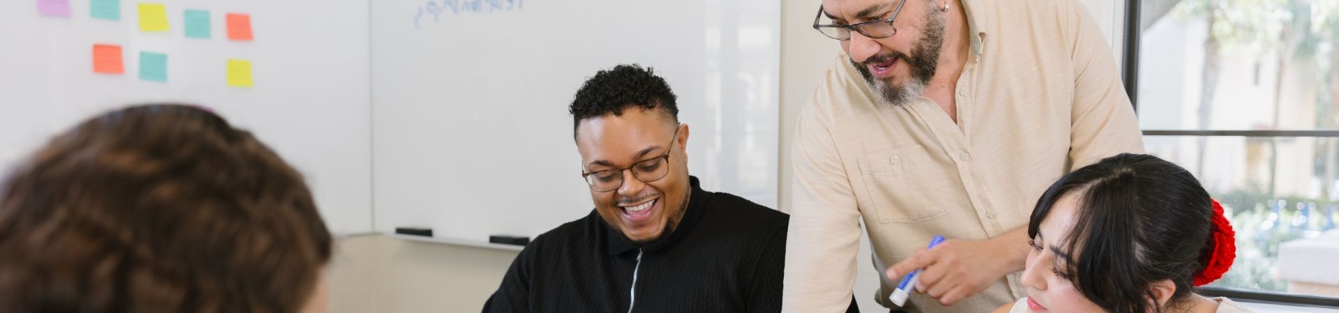 A mental health counselor meets with a client.