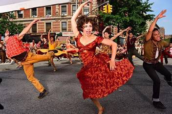 Isabella Ward ’15 as Tere in Steven Spielberg’s recent remake of West Side Story, dancing center screen.