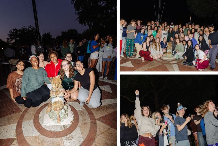 Students posing with the Fox and celebrating the proclamation of Fox Day