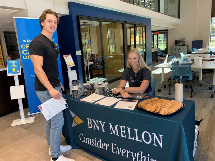 student with BNY Mellon recruiter