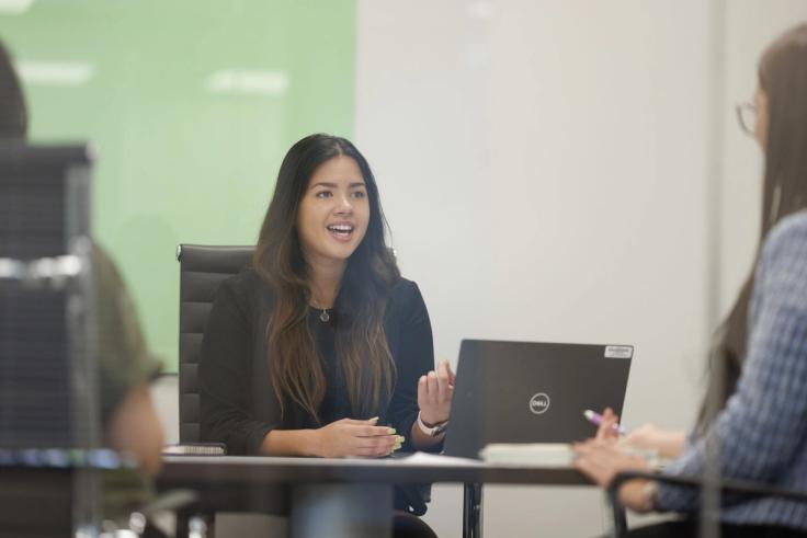 Sonia Canizalez ’24 while interning with StoneX
