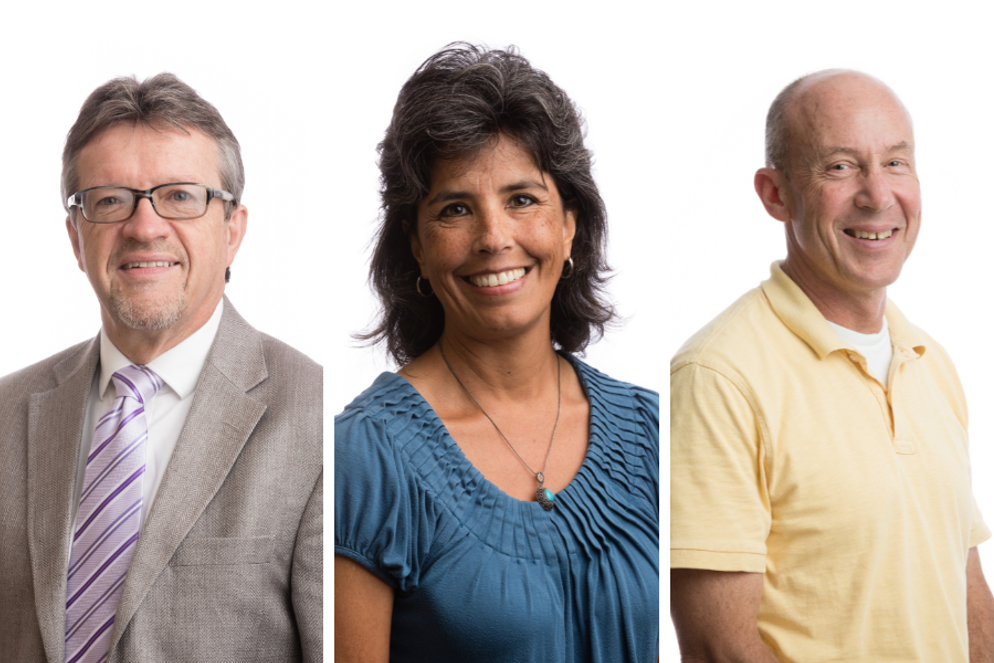 Fulbright Scholars for 2023-24, from left: Jim Johnson, Susan Montgomery, and Don Davison.