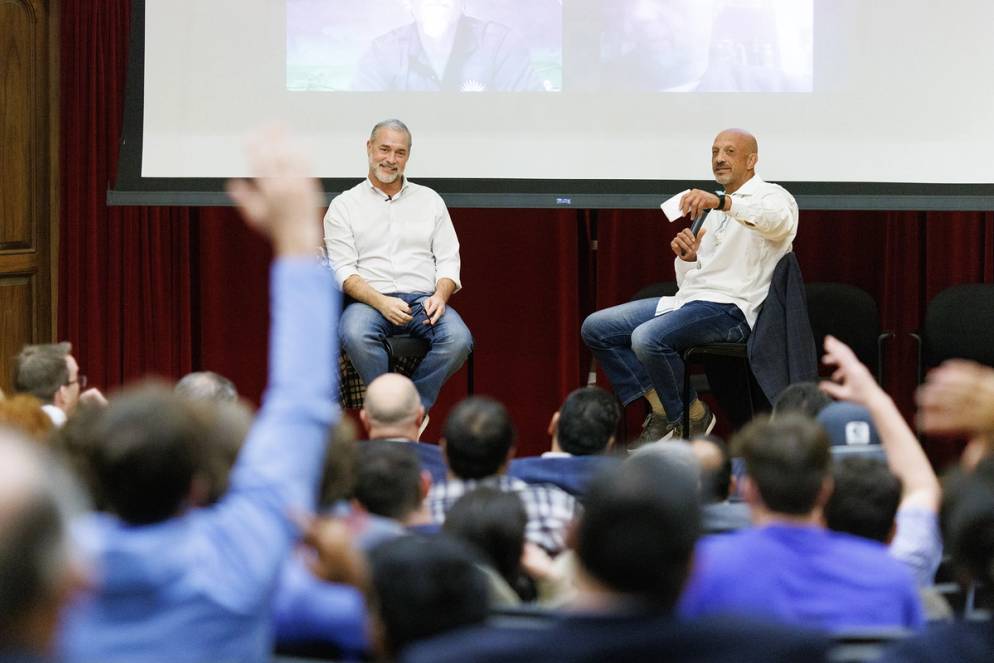 Scott Smith and David Michael give a talk about leadership at Rollins