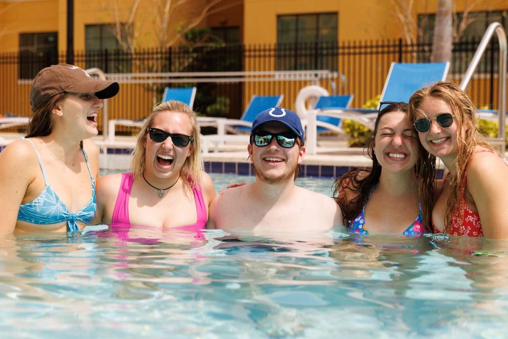 Students in the pool at Lakeside Neighborhood on Fox Day 2022.