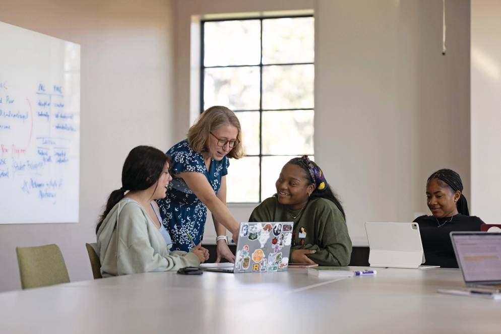 Ciara Bibbs ’27 in class with her fellow RISE program students