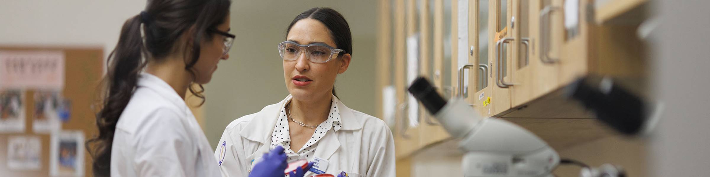 Biology research taking place in a chemistry lab.