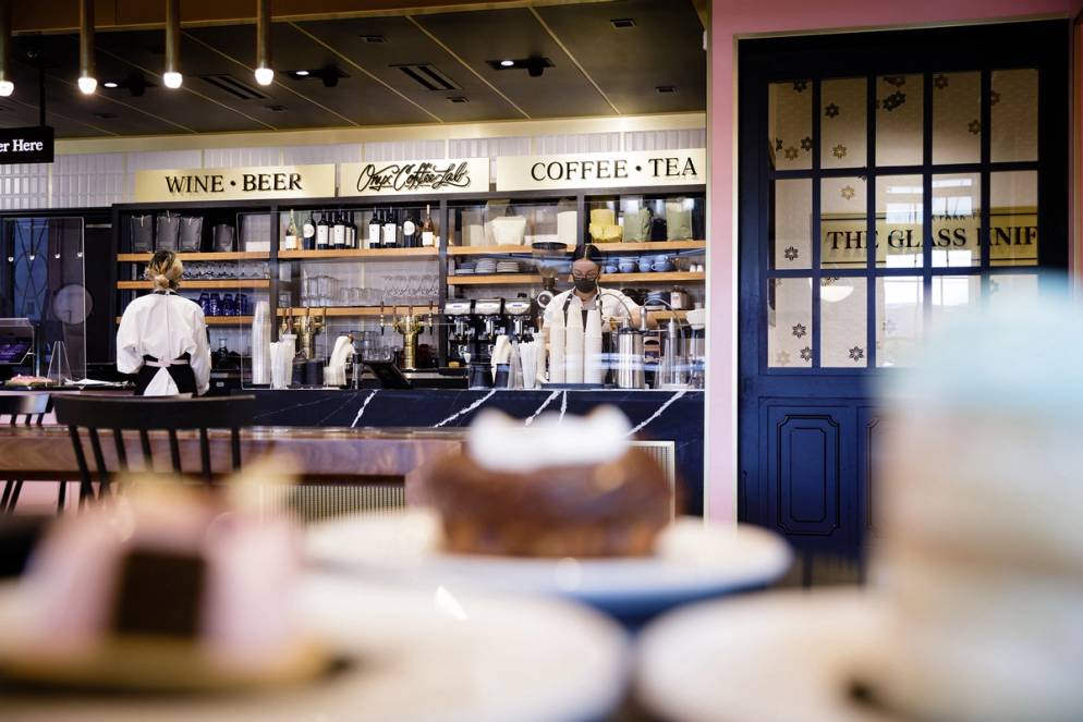 Baristas prepare coffee at The Glass Knife.