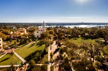 Aerial view of Rollins College.
