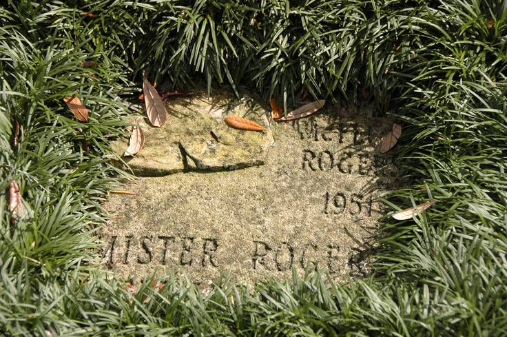 Mister Rogers’ stone on the Rollins Walk of Fame.