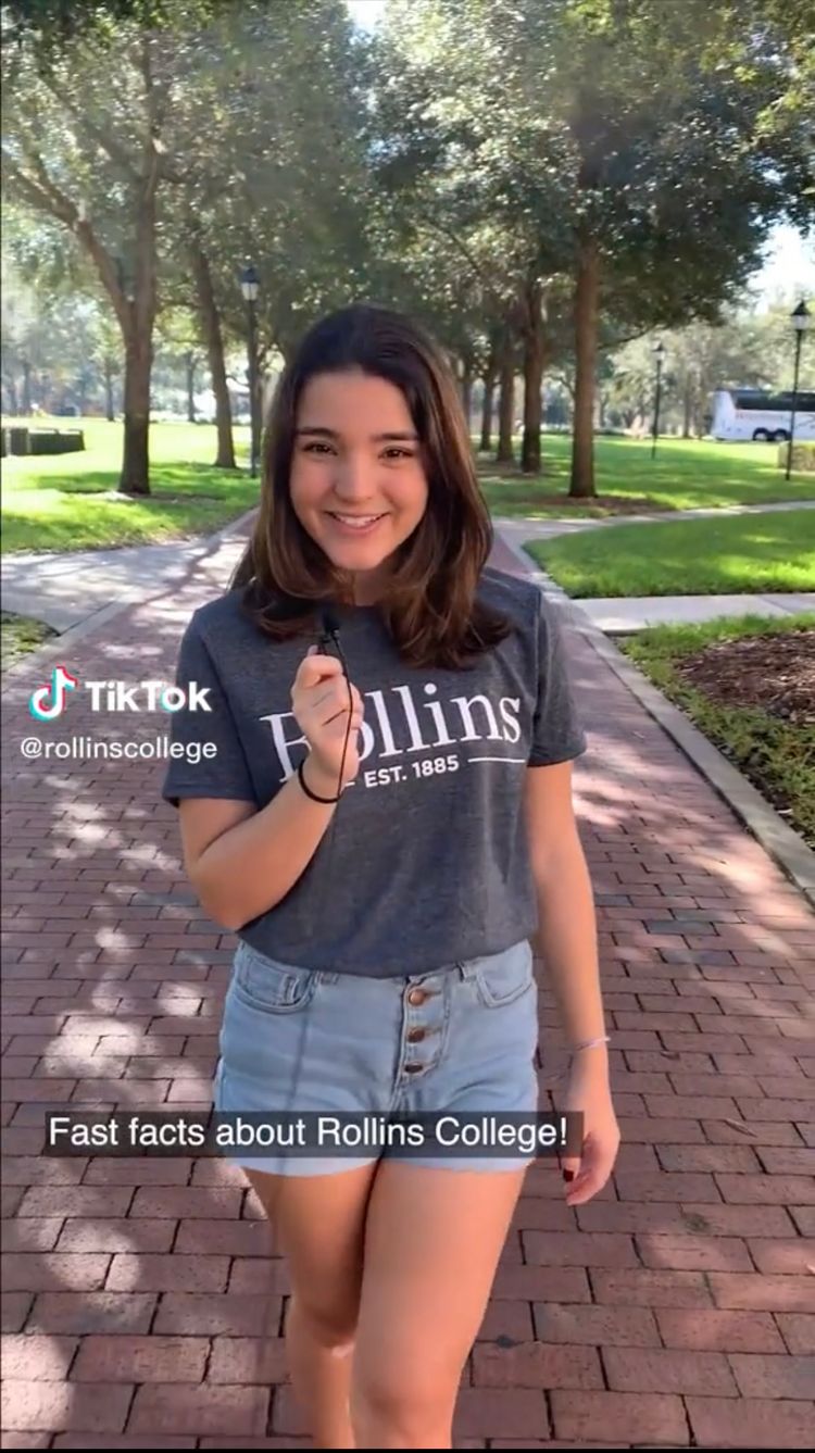 Student hosting a Rollins TikTok