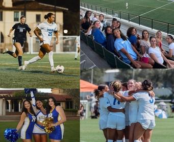 A collage of Rollins College athletes.
