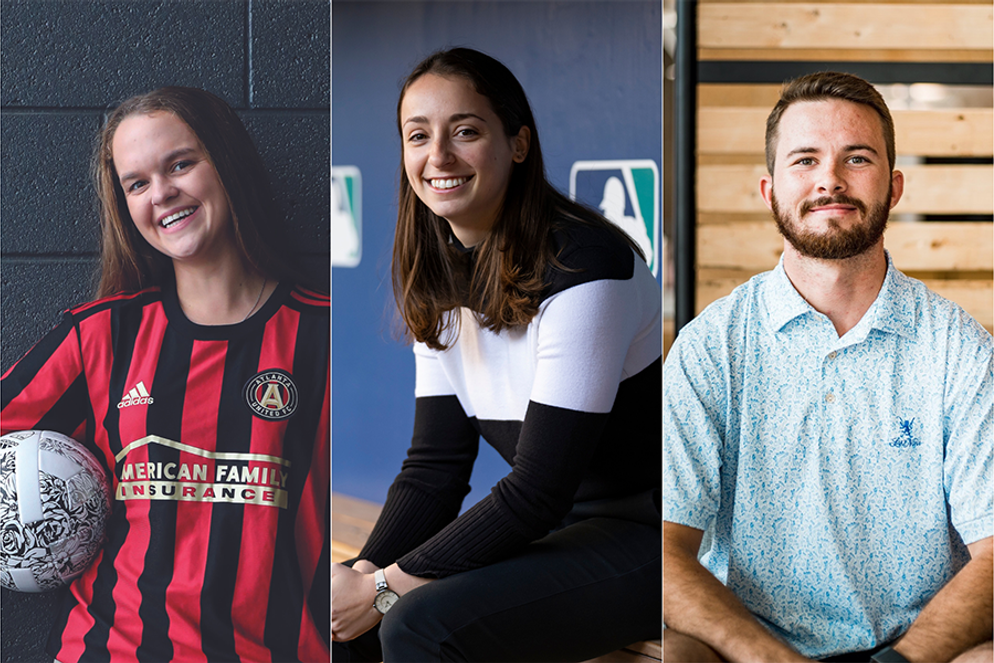 From left: Molly von Eschenbach ’21, Jenny Goldsher ’21, and Justin Driscoll ’20 ’21MBA.