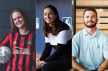 Molly von Eschenbach ’21, Jenny Goldsher ’21, and Justin Driscoll ’20 ’21MBA