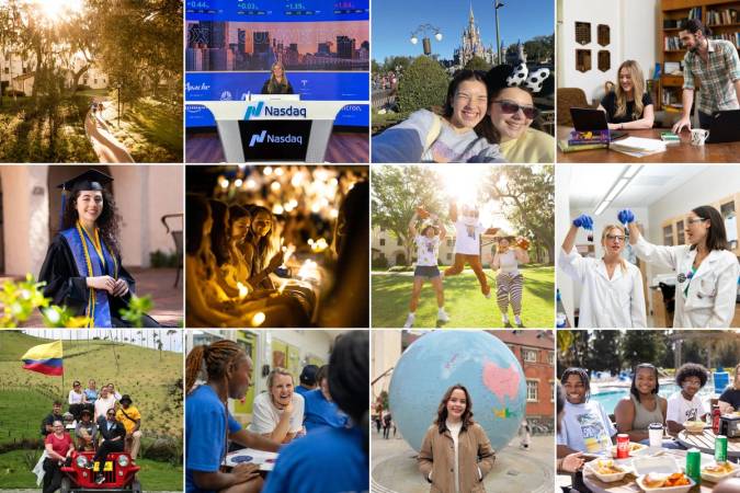 A grid of images representing the top stories of 2025 at Rollins College