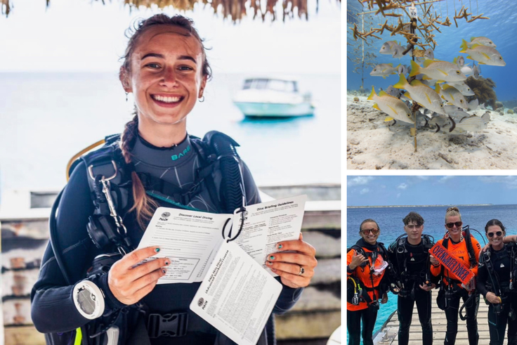 Raven Putzier interning as a divemaster in Bonaire.