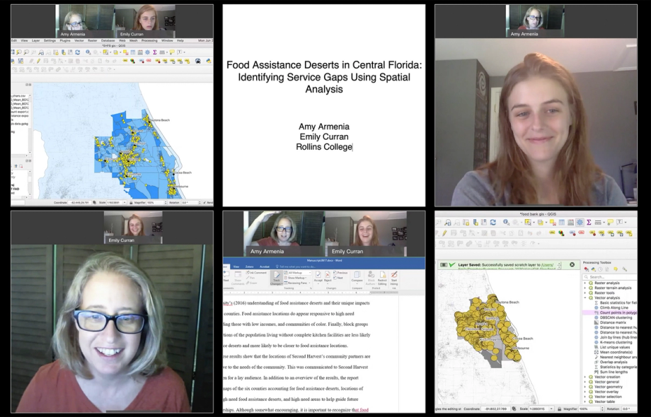 Screen shots of research done by sociology professor Amy Armenia and Emily Curran on food deserts in Central Florida.