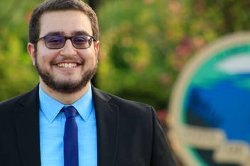 Omar Sadek ’19 pictured in Lake Mary, a suburb of Orlando where he ran for city commission.