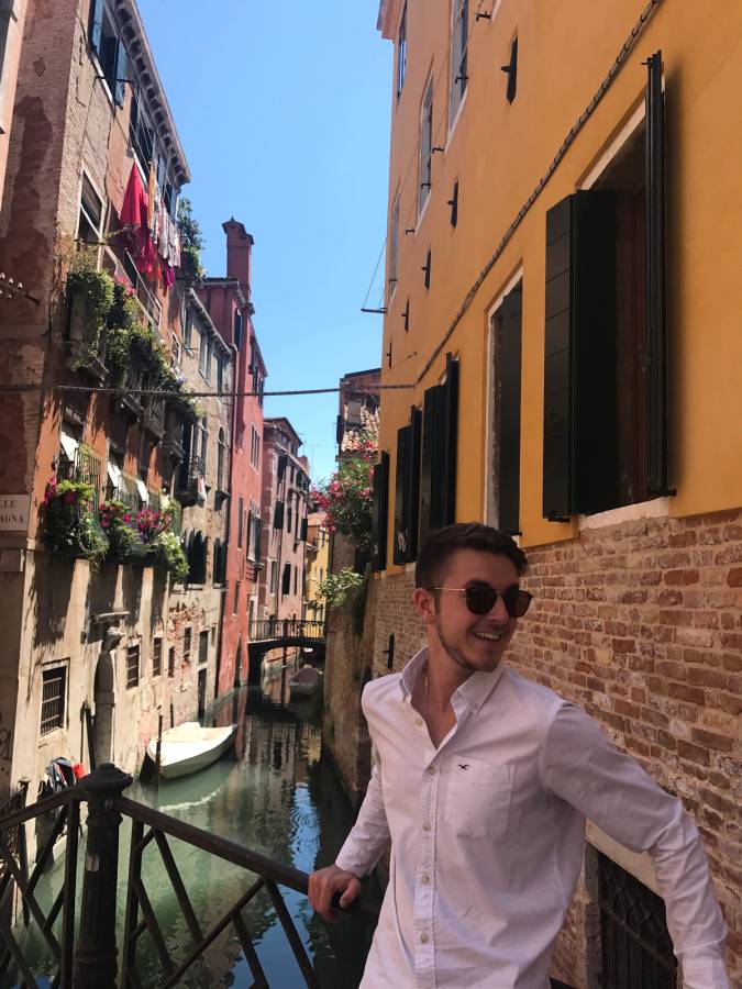 Ryan Colangelo in Milan during his internship as a Gateway Fellow.