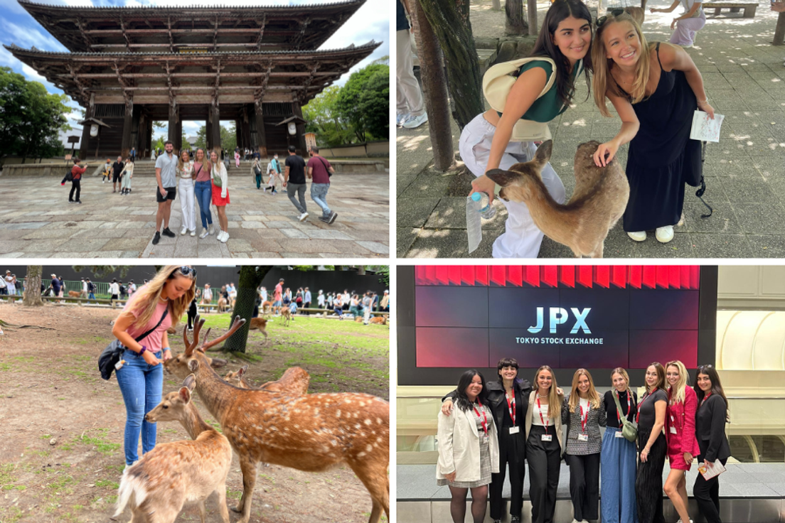 Rollins students Allison Bergman and Victoria Foradi in Japan