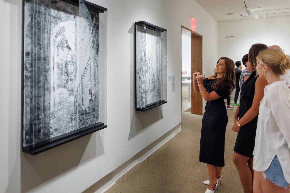 Patrons tour the Rollins Museum of Art