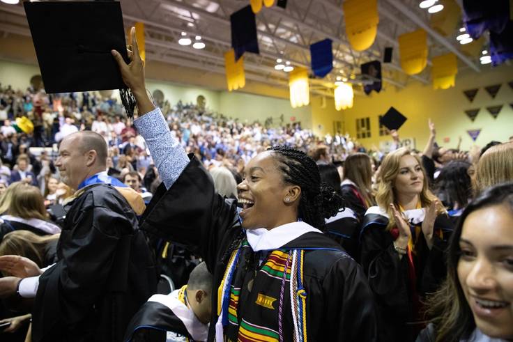 Students celebrate post-graduation.