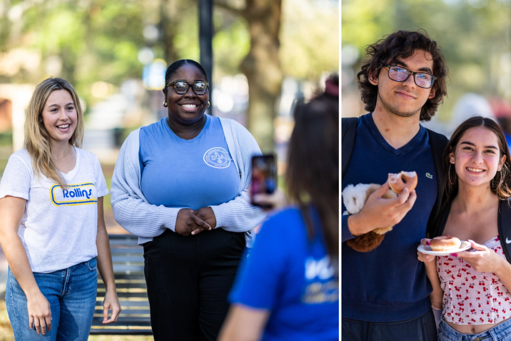 Students kicking off Thaddeus & Polly Seymour Acts of Kindness Day on Tars Plaza.