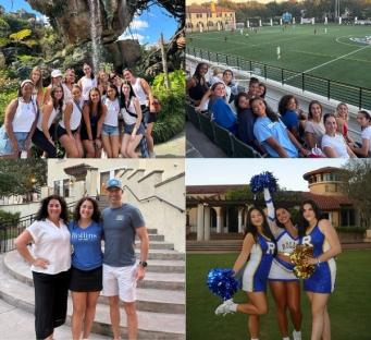 Collage of Rollins College students participating in their favorite Rollins traditionss on Instagram.