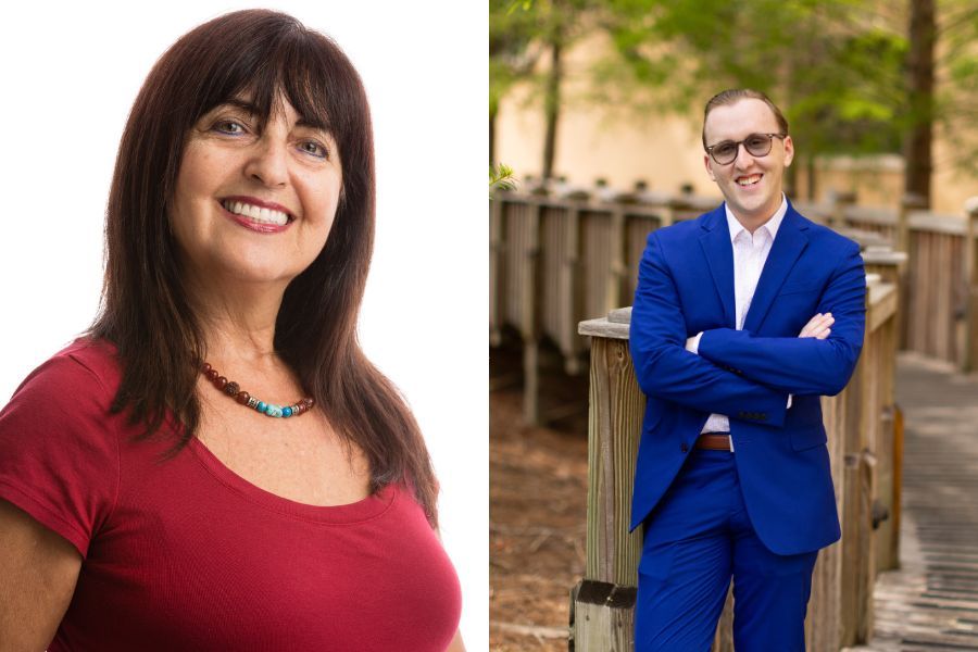 Religion professor Yudit Greenberg and Joseph Pool ’26