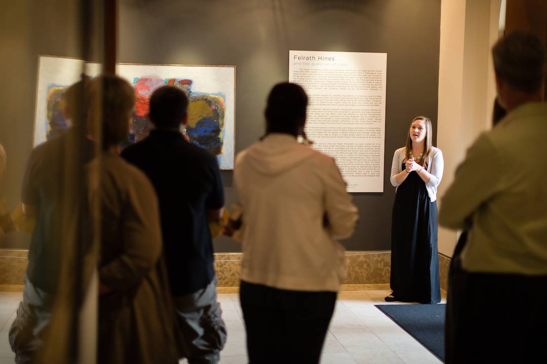 Andrea Stahlman gives a gallery talk on Felrath Hines & the Question of Color at the Cornell Fine Arts Museum.