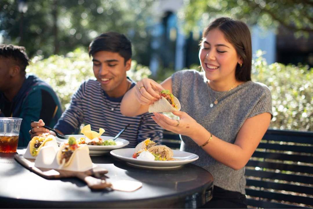 Students enjoy tacos for lunch