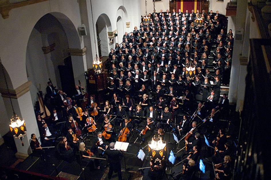 Rollins students perform with Bach Festival artists at the Knowles Memorial Chapel.