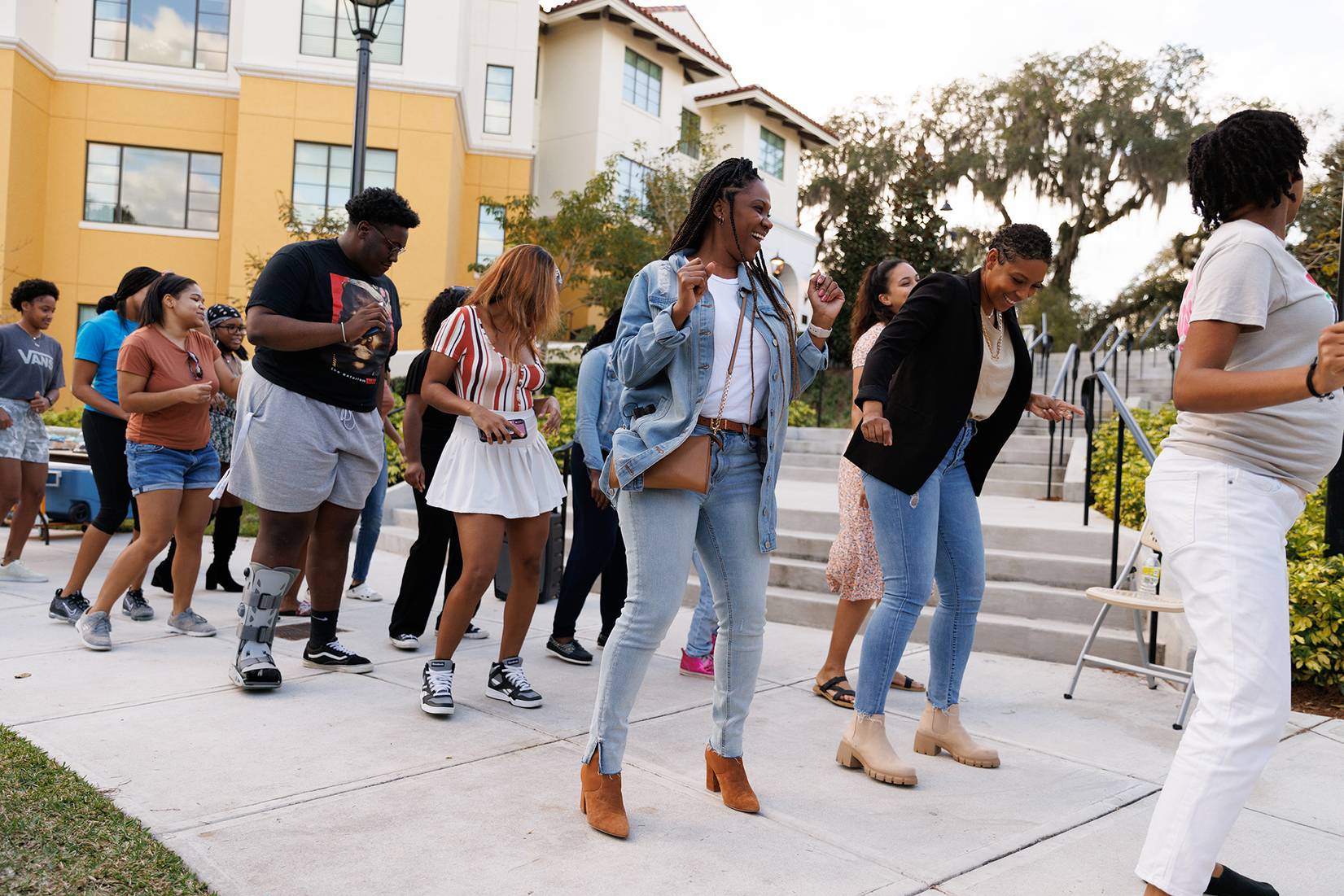 BSU students dancing at the Soul Food Sunday dinner, one of their favorite traditions.