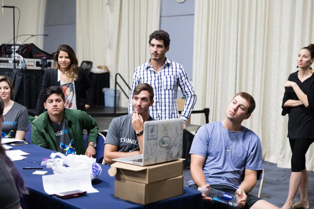 Social Entrepreneur students watching a presentation.