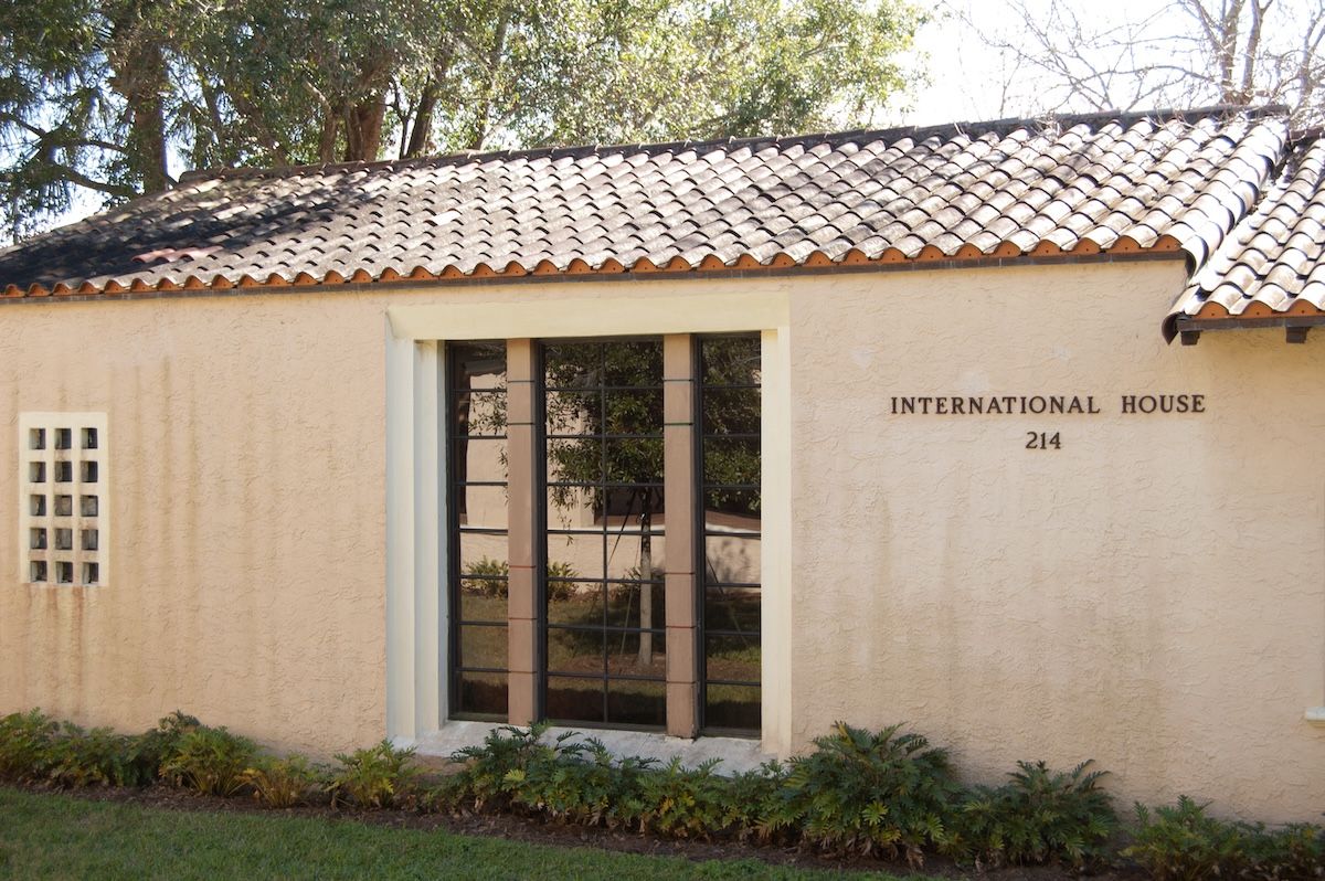 The exterior of the International House at Rollins College.