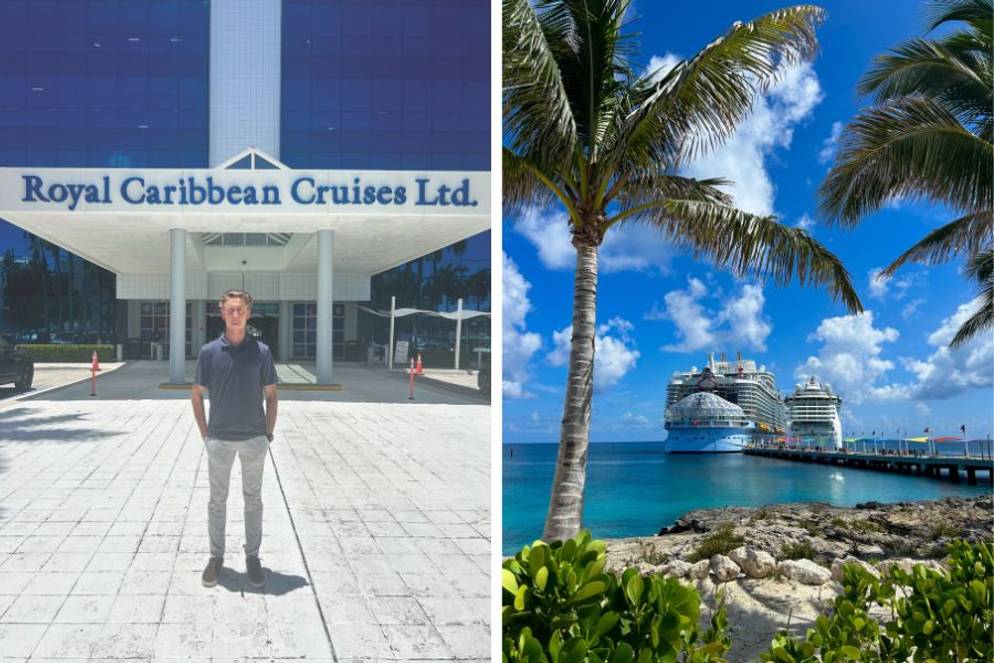 Alex Koussev ’26 at his Royal Caribbean Group internship summer 2025