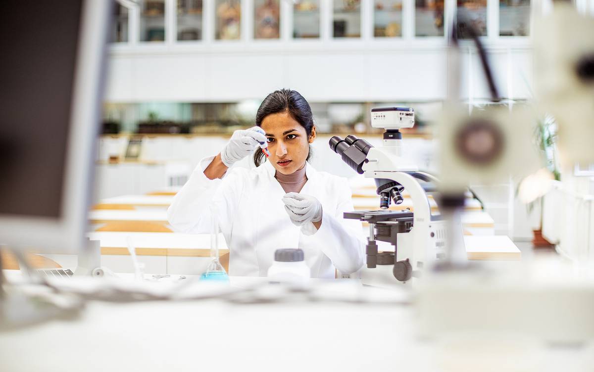 An epidemiologist works in a lab.