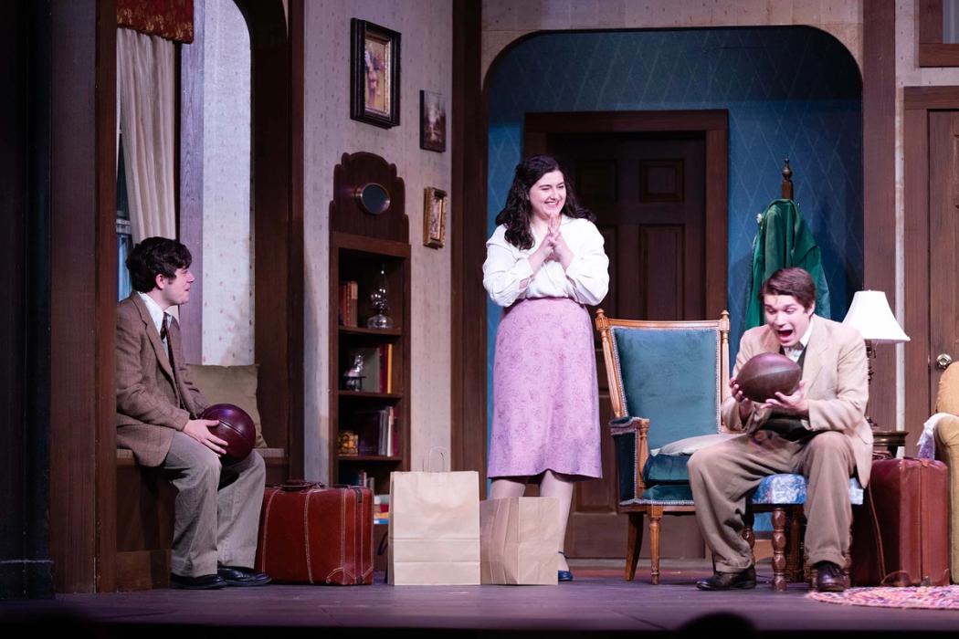 Rollins student perform on the Annie Russell Theatre stage.