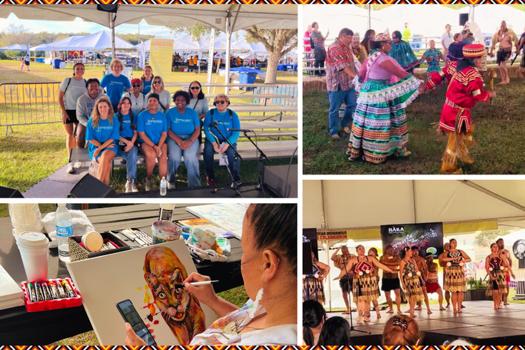 Rollins students at the American Indigenous Arts Celebration (AIAC)