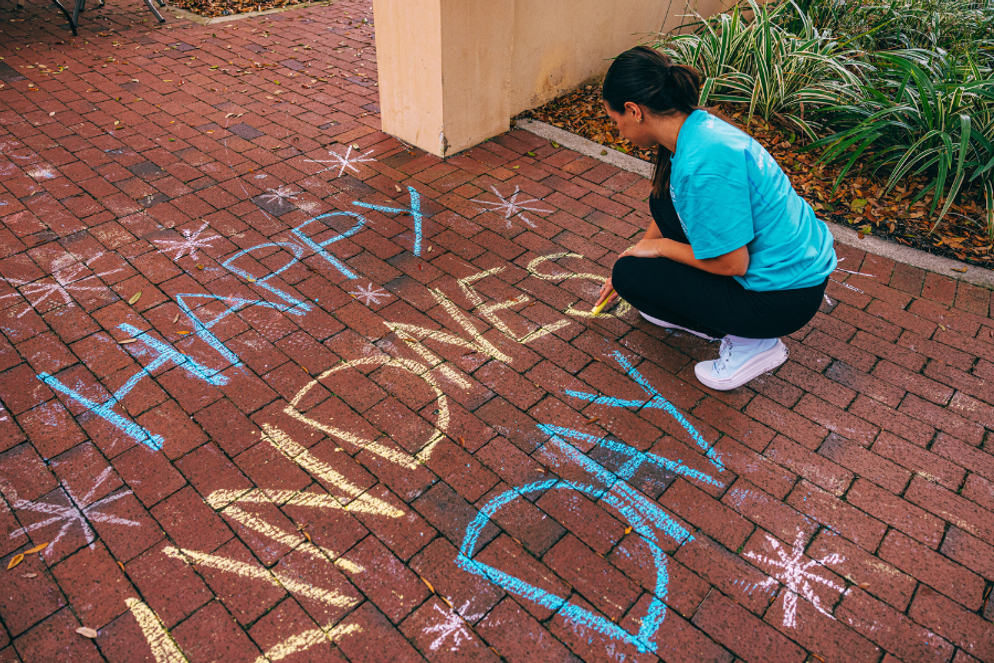 Kindness Day chalk art