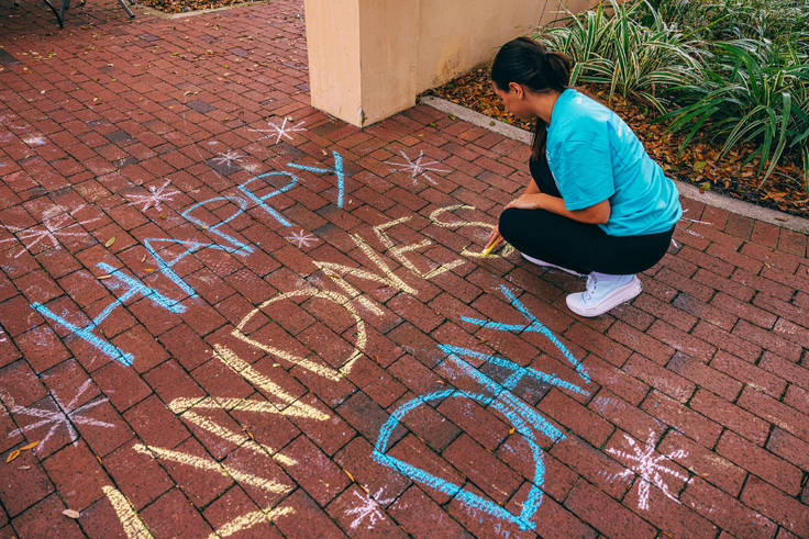 Kindness Day chalk art