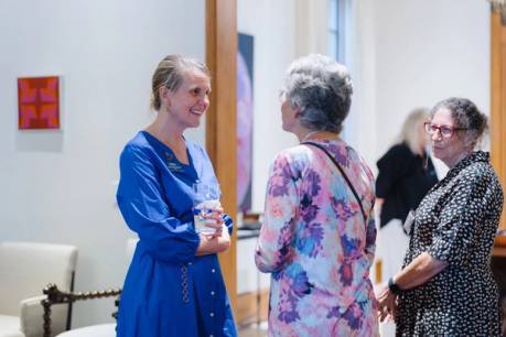 Brooke Barnett meeting with Rollins alumni