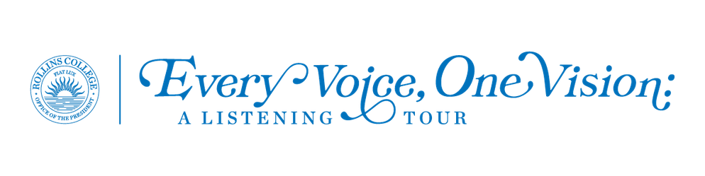 Every Voice, Once Vision: A Listening Tour logo with Presidential Seal.