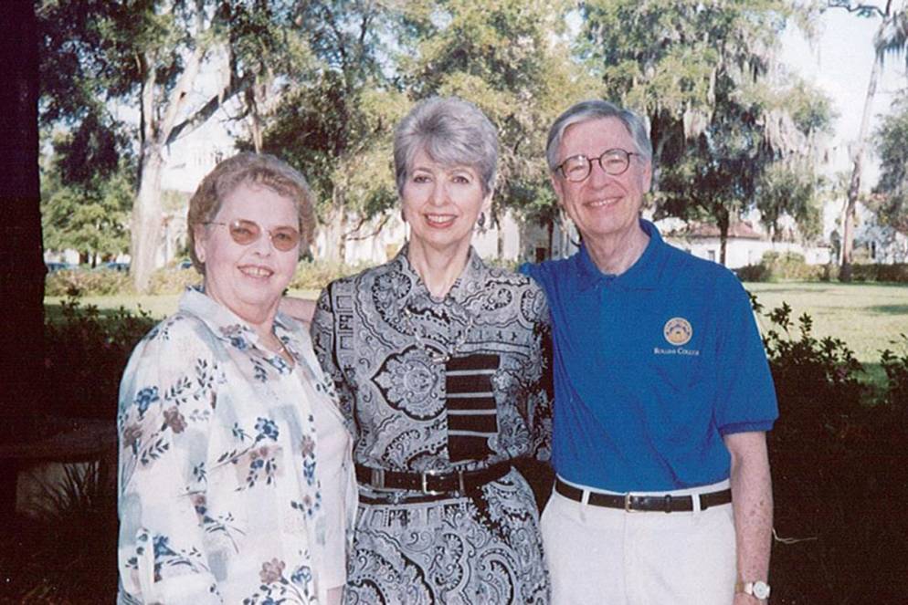 Joanne Rogers, president emerita Rita Bornstein ’04H ’04HAL, and Fred Rogers ’51 ’74H.